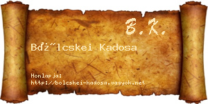 Bölcskei Kadosa névjegykártya
